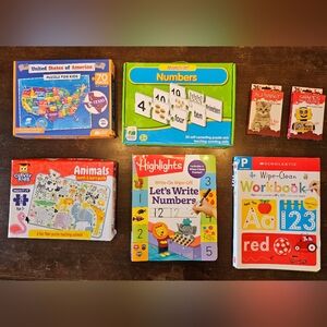 Educational Kids Puzzle and Workbook Set